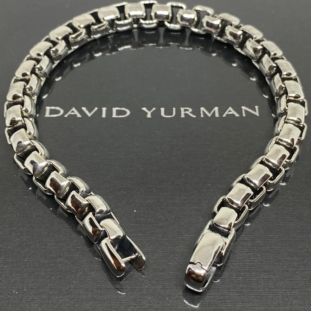 David Yurman 7mm men’s box link bracelet silver